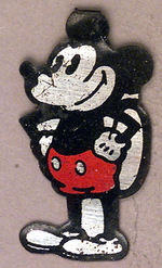 MICKEY 1930s RARE DIECUT TIN TAB.