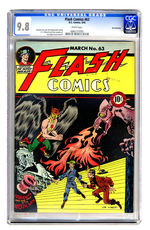 FLASH COMICS #63 MARCH 1945 CGC 9.8 WHITE PAGES SAN FRANCISCO COPY.