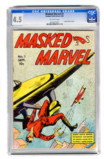 MASKED MARVEL #1 SEPTEMBER 1940 CGC 4.5 OFF-WHITE PAGES.