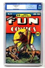 MORE FUN COMICS #51 JANUARY 1940 CGC 9.0 WHITE PAGES LARSON COPY.