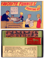 "FAVORITE FUNNIES PRINTING SET" W/DICK TRACY, ORPHAN ANNIE & SANDY, OTHERS.