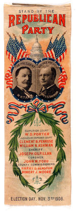 TAFT-SHERMAN JUGATE 1908 COLOR RIBBON.