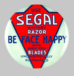 "USE SEGAL RAZOR" GRAPHIC 1930s BUTTON.