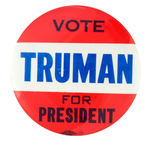 "VOTE TRUMAN FOR PRESIDENT" BUTTON.