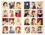 MOVIE STARS FAN PHOTOS UN-CUT SHEET.