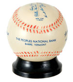 NEW YORK YANKEES BASEBALL BANK WITH FACSIMILE SIGNATURES.