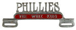 "PHILLIES/THE WHIZ KIDS" ALUMINUM LICENSE ATTACHMENT.