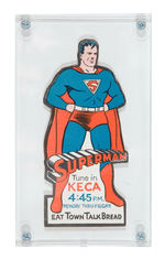 "SUPERMAN" RARE VARIATION RADIO PROGRAM DIE-CUT STICKER.