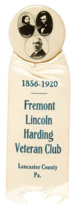 RARE HARDING REAL PHOTO WITH GOP ICONS FREMONT & LINCOLN.