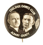 "COOLIDGE-DAWES CLUB ALBANY COUNTY" NEW YORK JUGATE HAKE #3.