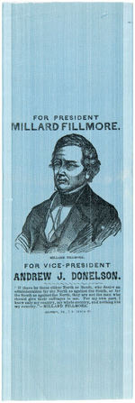 "FOR PRESIDENT/MILLARD FILLMORE" 1856 SILK RIBBON.