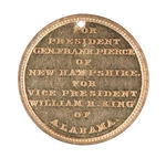 GEM MINT "GEN FRANK PIERCE" MEDALET DeWITT/SULLIVAN 1852-5.