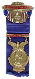 GOP 1932 ENAMEL AND BRASS "ALTERNATE" CONVENTION BADGE