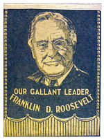 FDR "OUR GALLANT LEADER" LARGE FELT PORTRAIT.