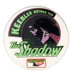 RARE "KEEBLER BRINGS YOU THE SHADOW" 3" PROMOTIONAL BUTTON.