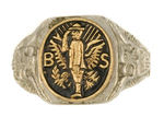 BOY SCOUT BI-METAL RING BY UNCAS CIRCA 1930s.