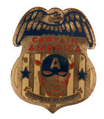 "CAPTAIN AMERICA SENTINELS OF LIBERTY" BRASS VERSION CLUB BADGE.