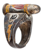 PURE SILVER LONE RANGER & TONTO INTERCHANGEABLE BULLET RINGS: 30 MADE OF EACH.