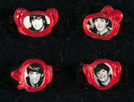 BEATLES REAL PHOTO PORTRAITS ON PLASTIC RINGS c.1966 SET.