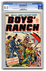 BOY’S RANCH #4 APRIL 1951 CGC 8.0 CREAM TO OFF-WHITE PAGES.  FILE COPY.