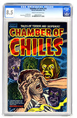 CHAMBER OF CHILLS #15 JANUARY 1953 CGC 8.5 CREAM TO OFF-WHITE PAGES.