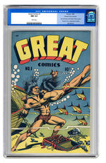 GREAT COMICS #1 1945 CGC 9.4 WHITE PAGES BARREL O FUN VARIANT.