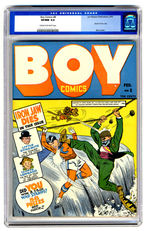 BOY COMICS #8 FEBRUARY 1943 CGC 9.0 CREAM TO OFF-WHITE PAGES.