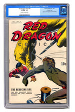 RED DRAGON COMICS #9 JANUARY 1944 CGC 9.0 OFF-WHITE TO WHITE PAGES CROWLEY COPY.