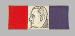 FDR FABRIC-COVERED BAR PIN WITH WOVEN PORTRAIT.