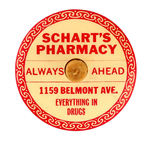 "EVERYTHING IN DRUGS" 1930s PHARMACY CELLO TOP.