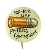 "EXPERTS USE PETERS CARTRIDGES" GRAY BKG. 7/8".