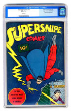 SUPERSNIPE COMICS #10 AUGUST 1943 CGC 9.6 WHITE PAGES MILE HIGH COPY.