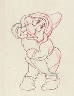 "SNOW WHITE AND THE SEVEN DWARFS" DOC & BASHFUL ORIGINAL PRODUCTION DRAWING PAIR.