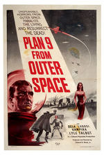 "PLAN 9 FROM OUTER SPACE" LINEN-MOUNTED MOVIE POSTER.