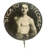 EARLY BUTTON SHOWING WORLD'S CHAMPION WRESTLER JOE STECHER FROM HAKE COLLECTION & CPB.