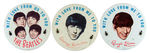 THREE UK 1964 BEATLES BUTTONS.