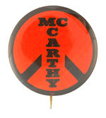 "McCARTHY" DAY-GLO PEACE SYMBOL 1968.