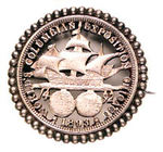 "COLUMBIAN EXPOSITION" HALF DOLLAR JEWELRY PIN.