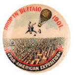 BALLOON THEME PAN AMERICAN EXPOSITION BUTTON.