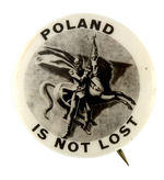 RARE "POLAND IS NOT LOST" BUTTON FROM HAKE COLLECTION & CPB.