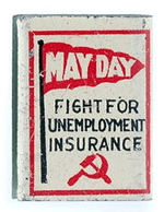 RARE COMMUNIST "MAY DAY" 1930s LITHO TWO-SIDED TAB.