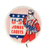 "U.S. JONES CADETS" 1941 COMIC BOOK CLUB MEMBER'S RARE BUTTON.