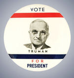 RARE GRAPHIC "VOTE TRUMAN FOR PRESIDENT" 3.5" HAKE #2009.