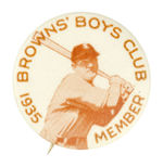 ST. LOUIS BROWN'S CLUB BUTTON PICTURING HORNSBY.