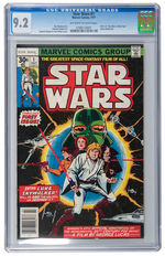 "STAR WARS" #1 JULY 1977 CGC 9.2 OFF-WHITE TO WHITE PAGES.