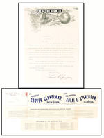 GLOBE SIGN CO. 1892 CAMPAIGN SAMPLES W/COVER LETTER.