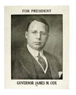 "FOR PRESIDENT/GOVERNOR JAMES M. COX" SMALL POSTER.