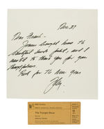 JOHNNY CARSON AUTOGRAPHED LETTER SIGNED/TICKET TO "THE TONIGHT SHOW."