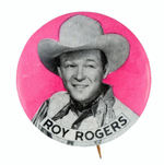 "ROY ROGERS" RARE COLOR VARIETY 1950s BUTTON.