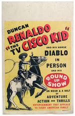 "DUNCAN RENALDO 'THE TV CISCO KID' AND HIS HORSE DIABLO IN PERSON ROUNDUP SHOW" POSTER.
